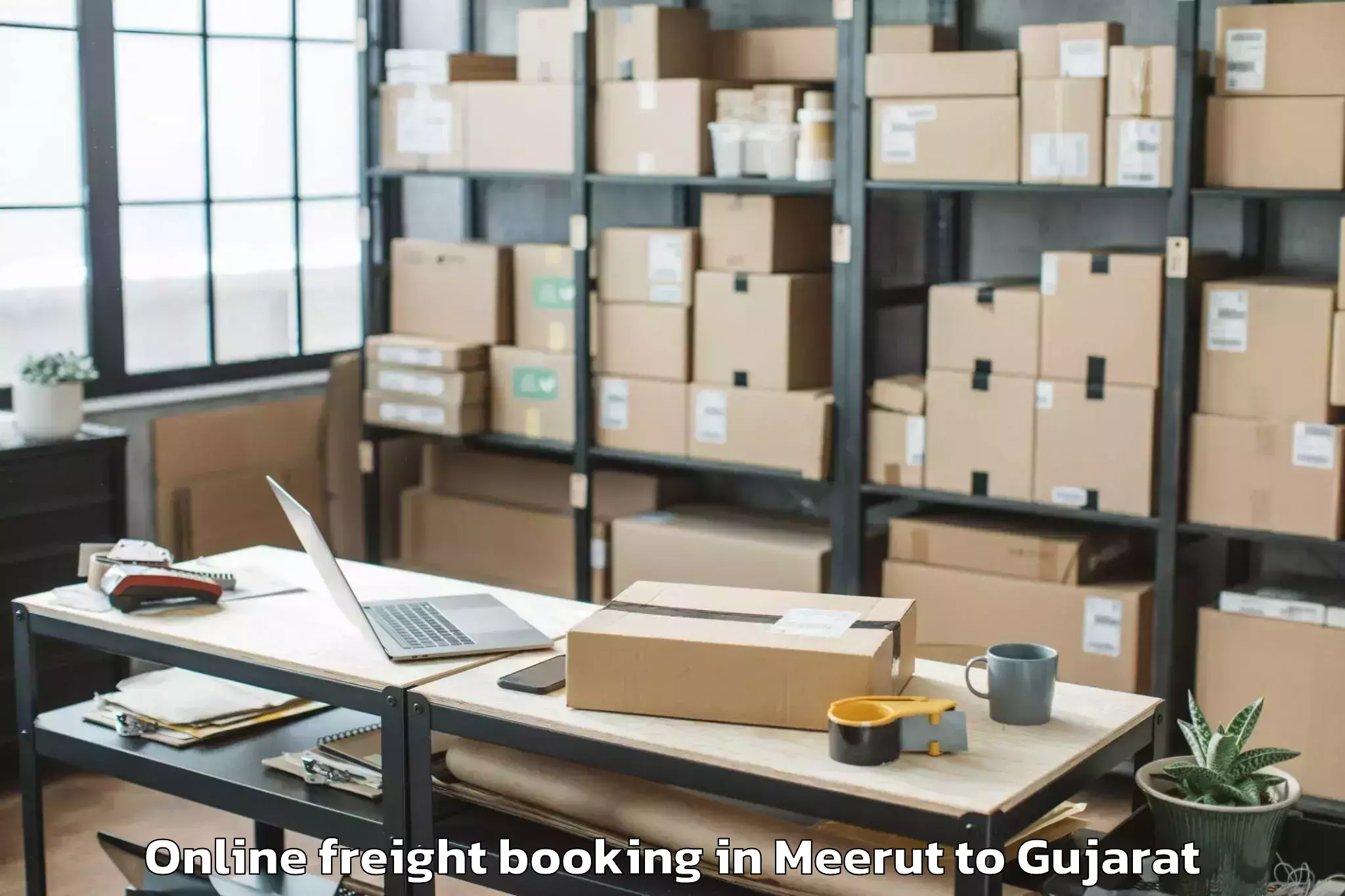 Affordable Meerut to Manavadar Online Freight Booking